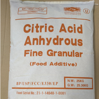 Citroenzuur Vochtvrije Gemeenschappelijke Additieven voor levensmiddelen 30-100 Mesh CAS No. 77 92 9